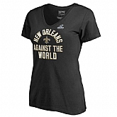 Women Saints Black 2018 NFL Playoffs Against The World T-Shirt,baseball caps,new era cap wholesale,wholesale hats